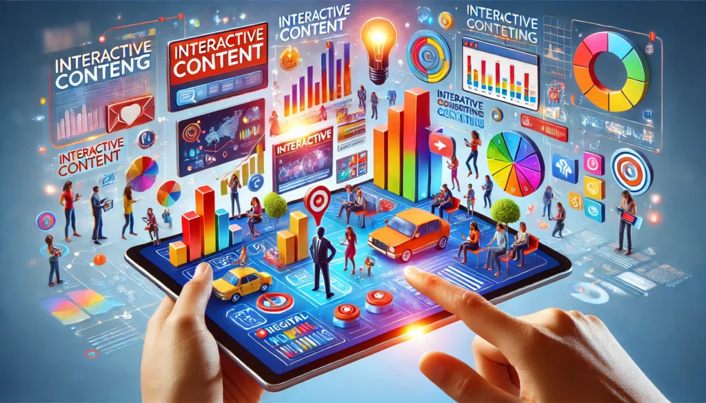Contenido interactivo en marketing digital con infografías y encuestas